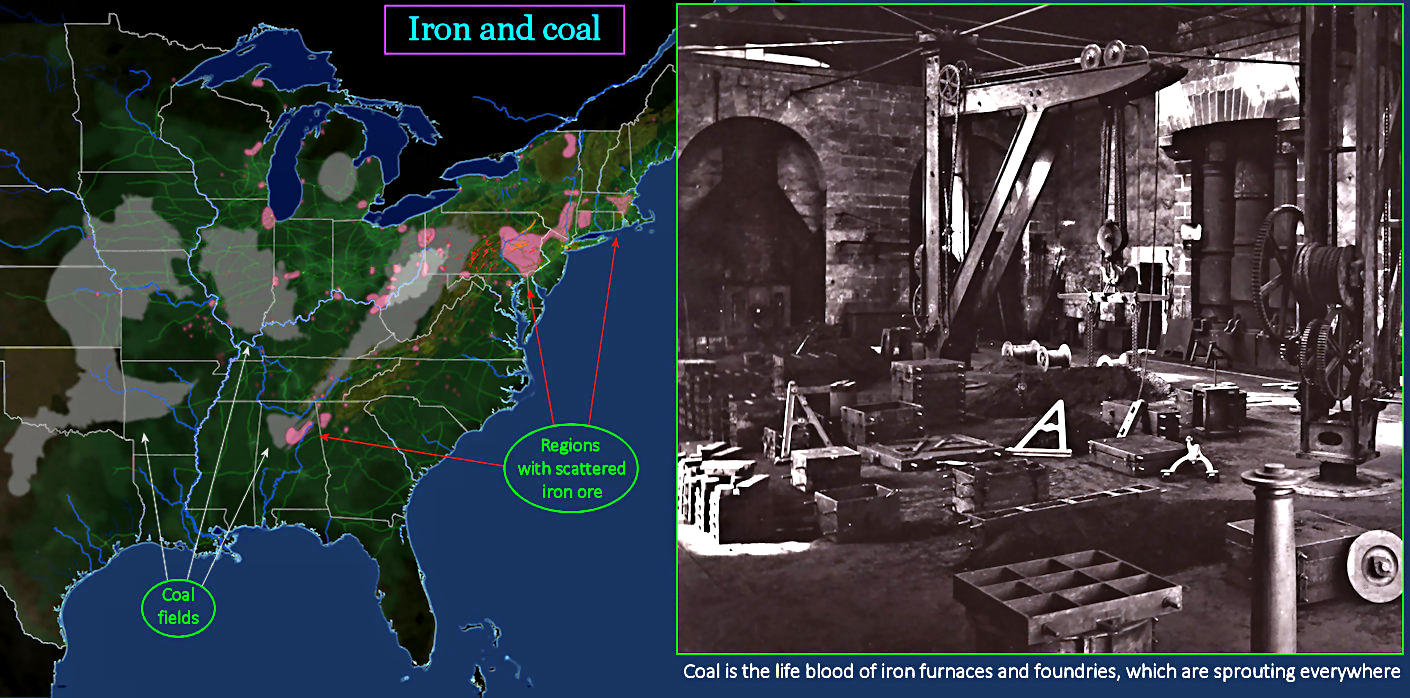 Iron and coal, 1870 map